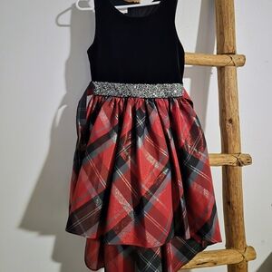 Bonnie Jean Black and Red Dress with Silver Accents